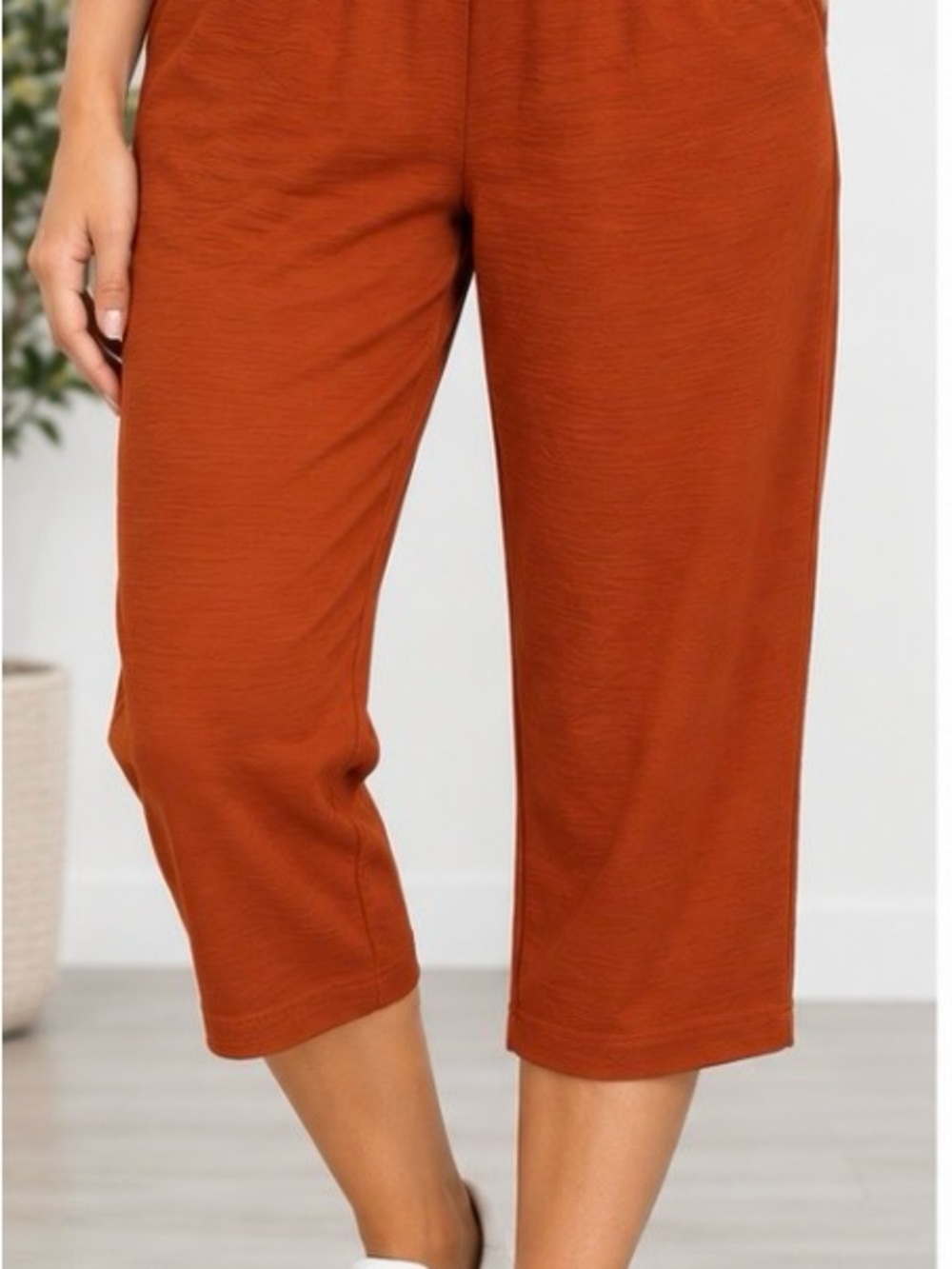 Soho Women's Cropped Pull-On Pants in Rust